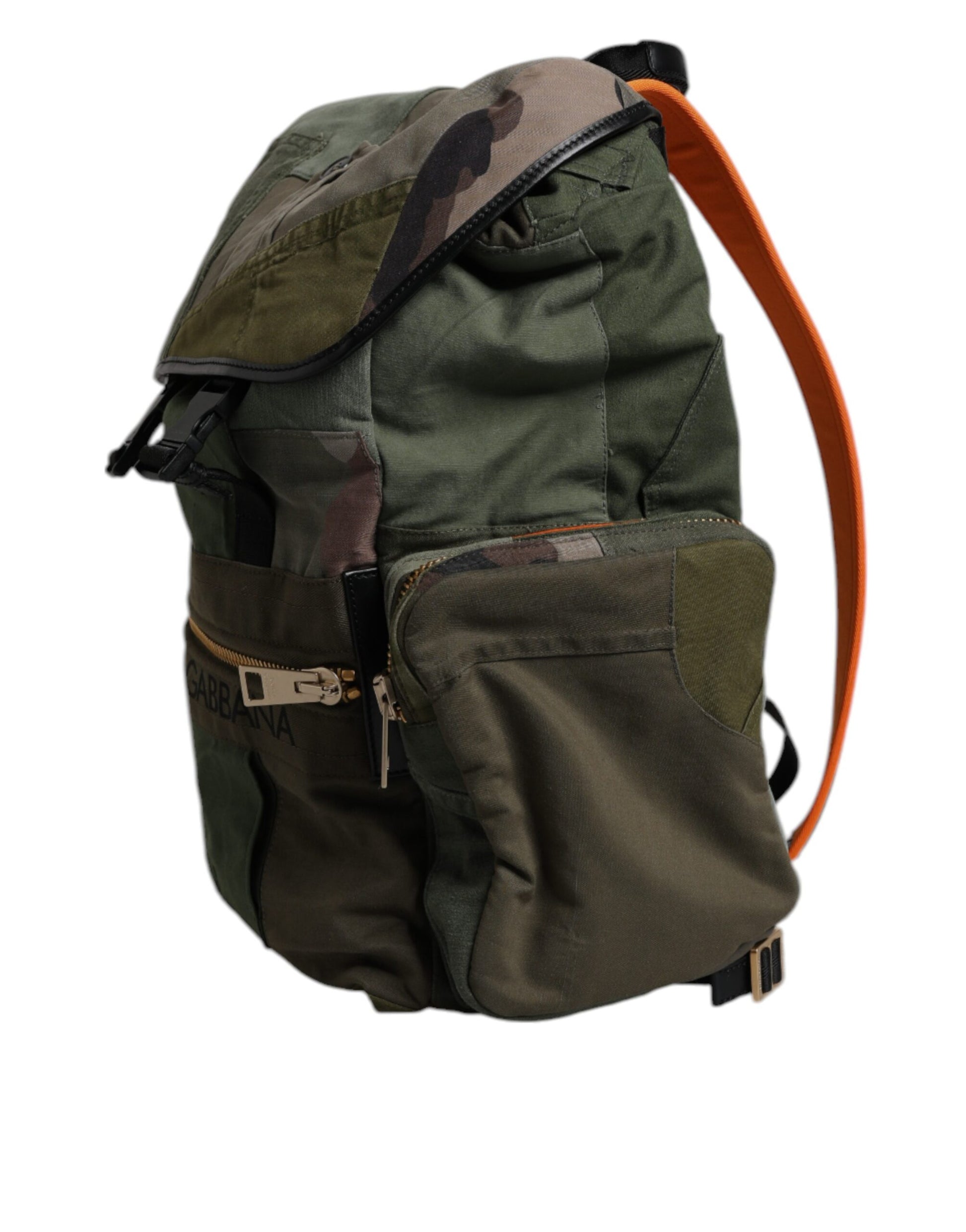 Dolce & Gabbana Military Green Patchwork Travel Backpack Bag - ClickThatClicks 