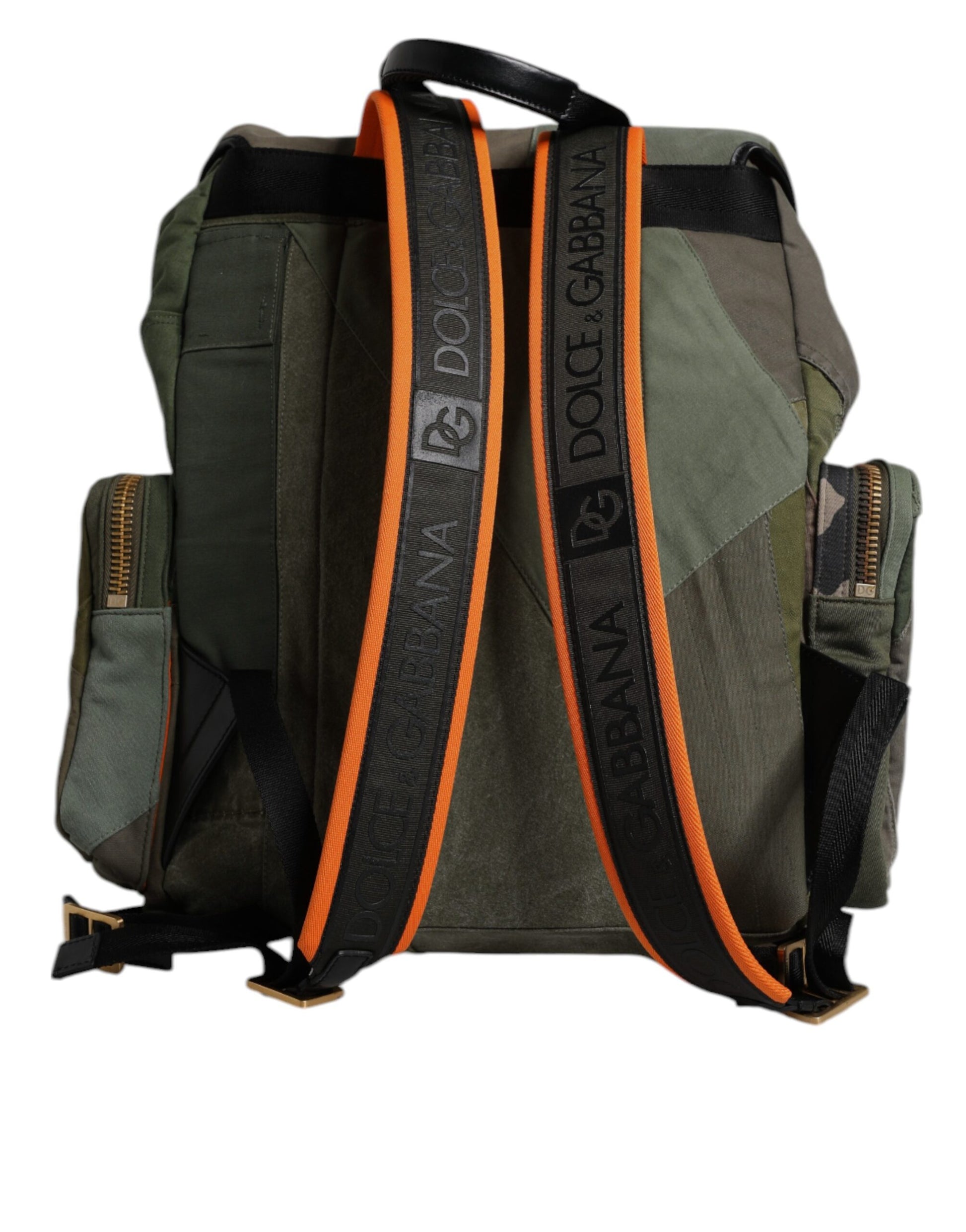 Dolce & Gabbana Military Green Patchwork Travel Backpack Bag - ClickThatClicks 