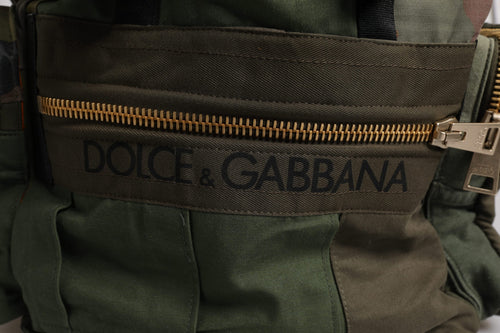 Dolce & Gabbana Military Green Patchwork Travel Backpack Bag - ClickThatClicks 
