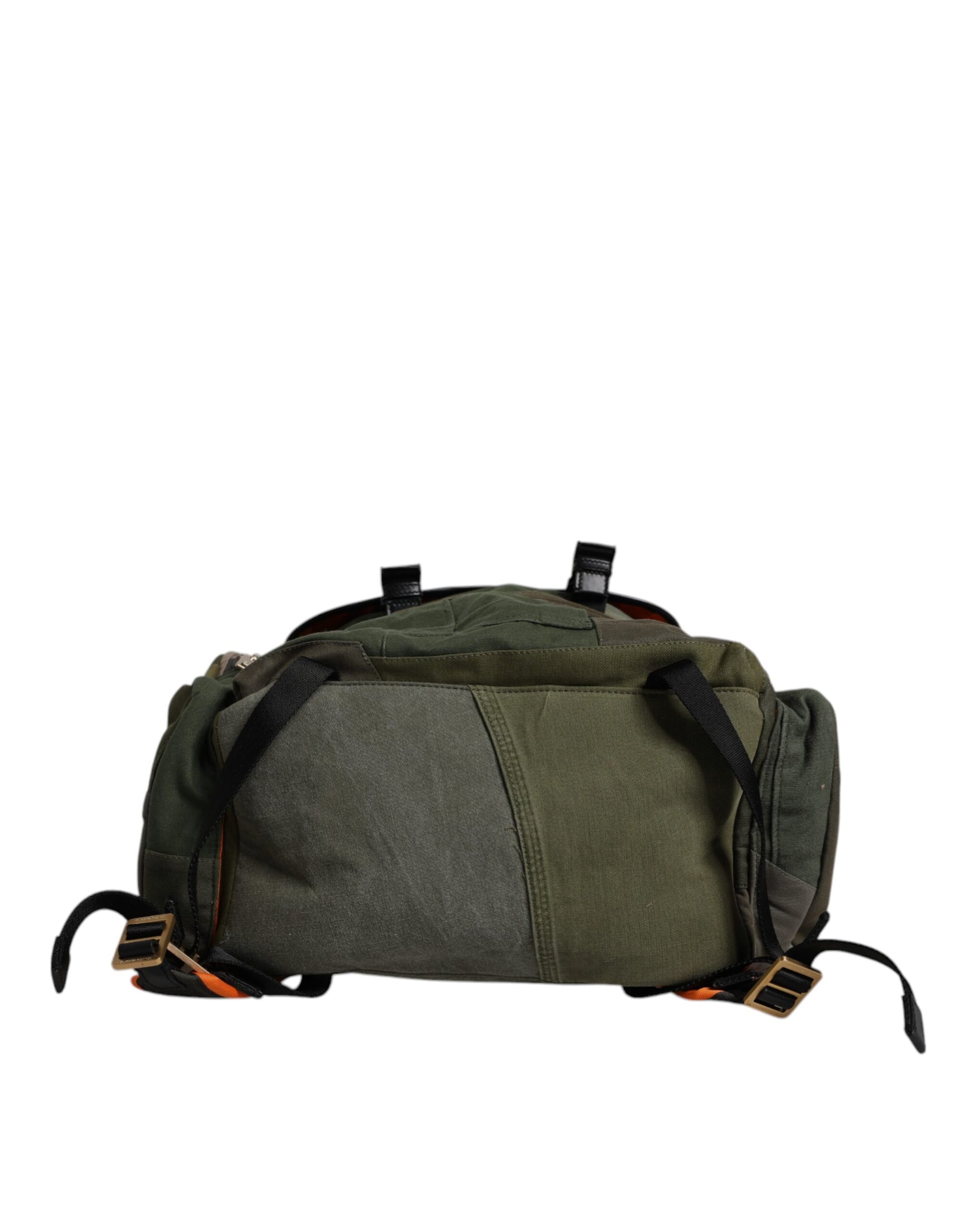 Dolce & Gabbana Military Green Patchwork Travel Backpack Bag - ClickThatClicks 