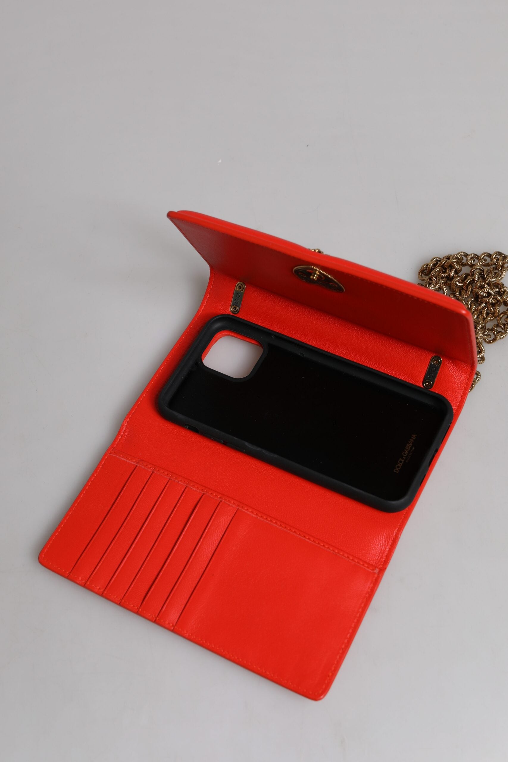 Dolce & Gabbana Red Quilted Devotion Crossbody Chain Phone Cover Bag - ClickThatClicks 