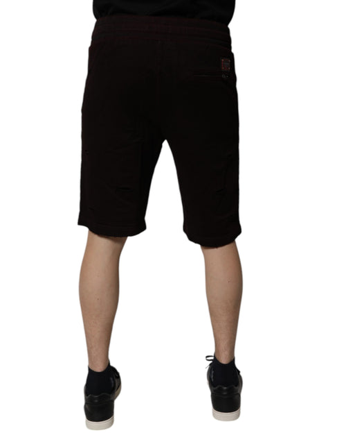 Dolce & Gabbana Maroon Cotton Sweatshorts Men Bermuda Shorts - ClickThatClicks 