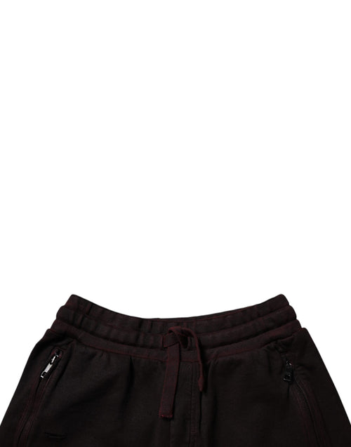 Dolce & Gabbana Maroon Cotton Sweatshorts Men Bermuda Shorts - ClickThatClicks 
