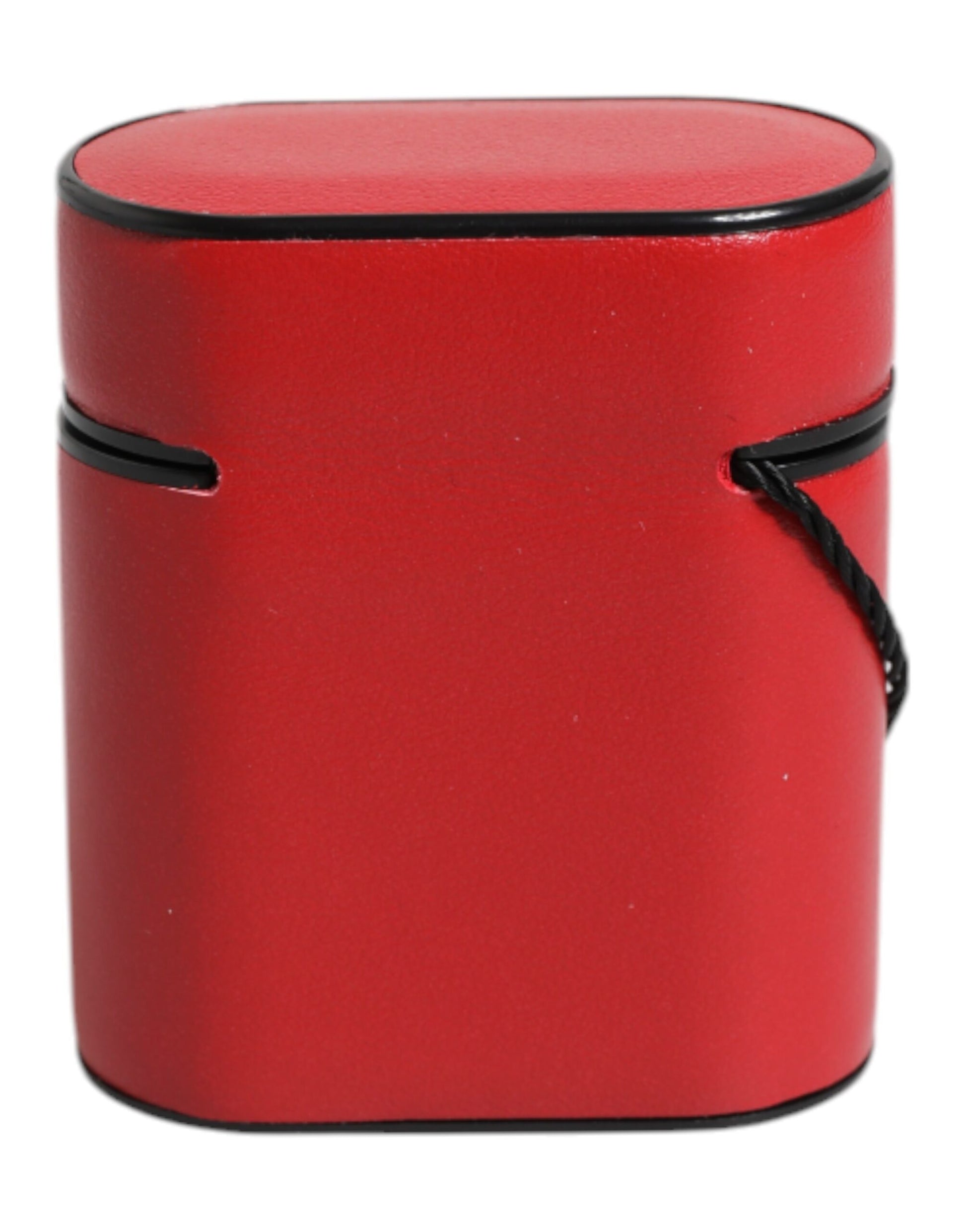 Dolce & Gabbana Red Calfskin Leather Logo Print Flip Holder Airpods Case - ClickThatClicks 