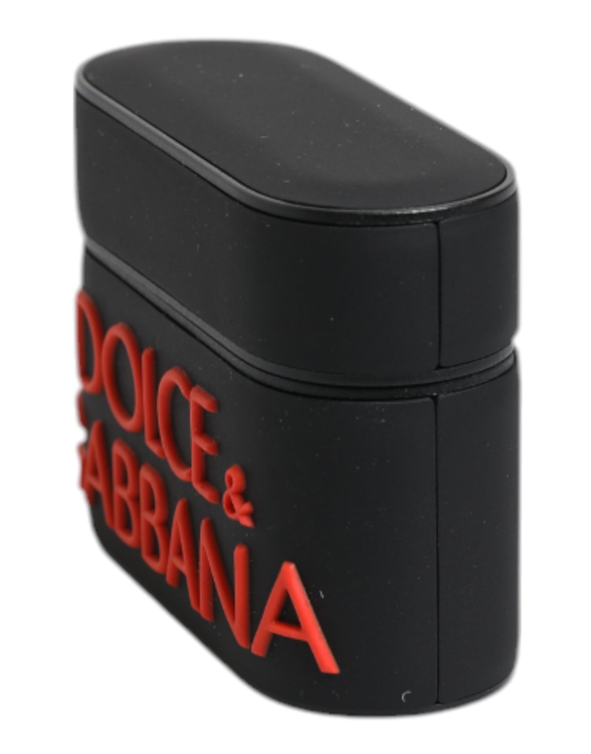 Dolce & Gabbana Black Orange Silicone Embossed Logo Airpods Case - ClickThatClicks 
