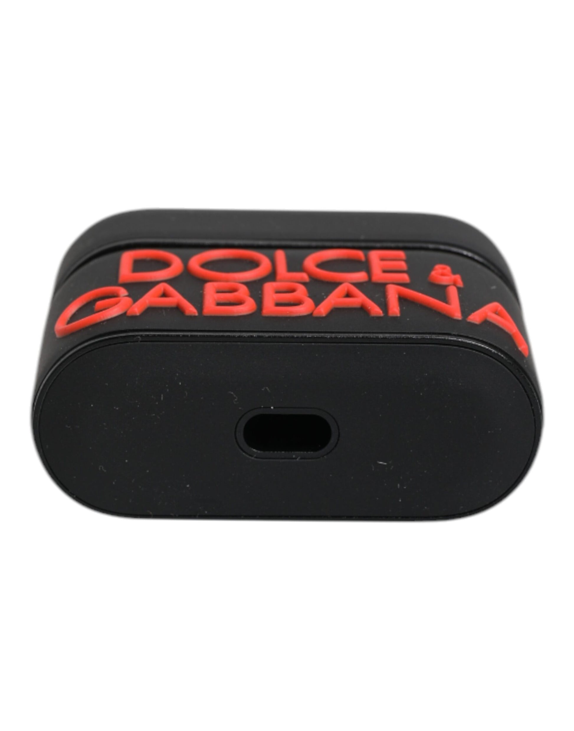Dolce & Gabbana Black Orange Silicone Embossed Logo Airpods Case - ClickThatClicks 