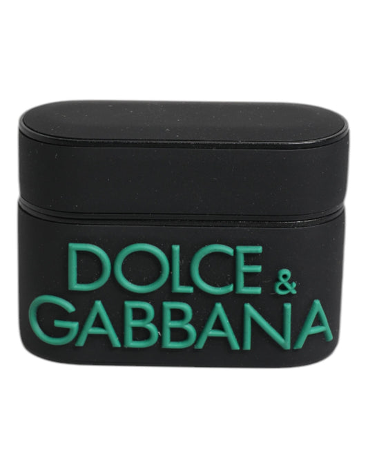 Dolce & Gabbana Black Orange Silicone Embossed Logo Airpods Case - ClickThatClicks 