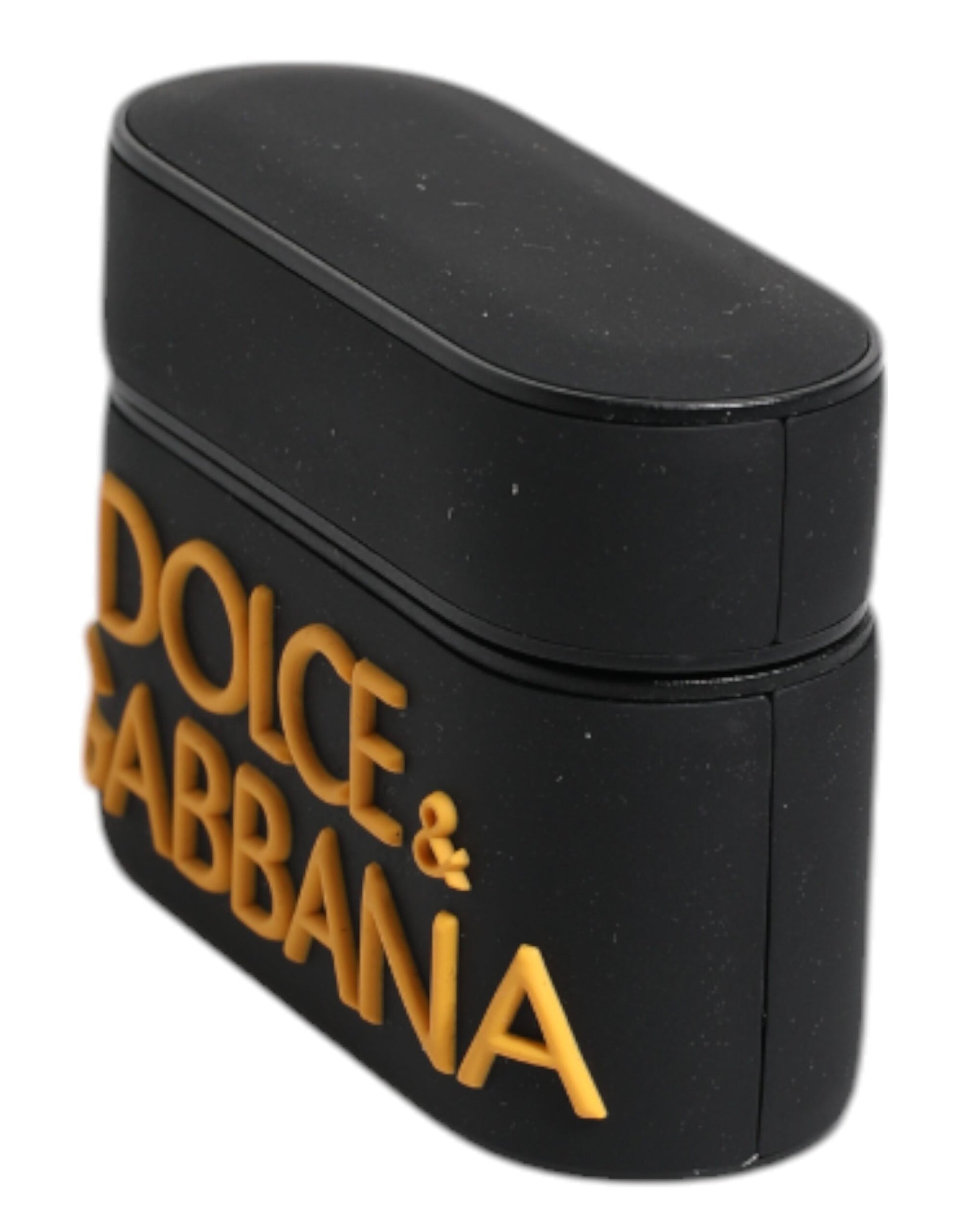 Dolce & Gabbana Black Yellow Silicone Embossed Logo Airpods Case - ClickThatClicks 