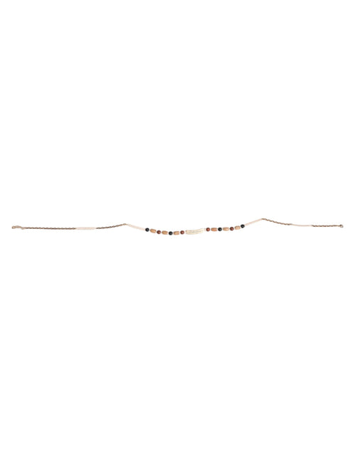 Dolce & Gabbana Black Gold Wooden Beaded Logo Pendant Necklace - ClickThatClicks 