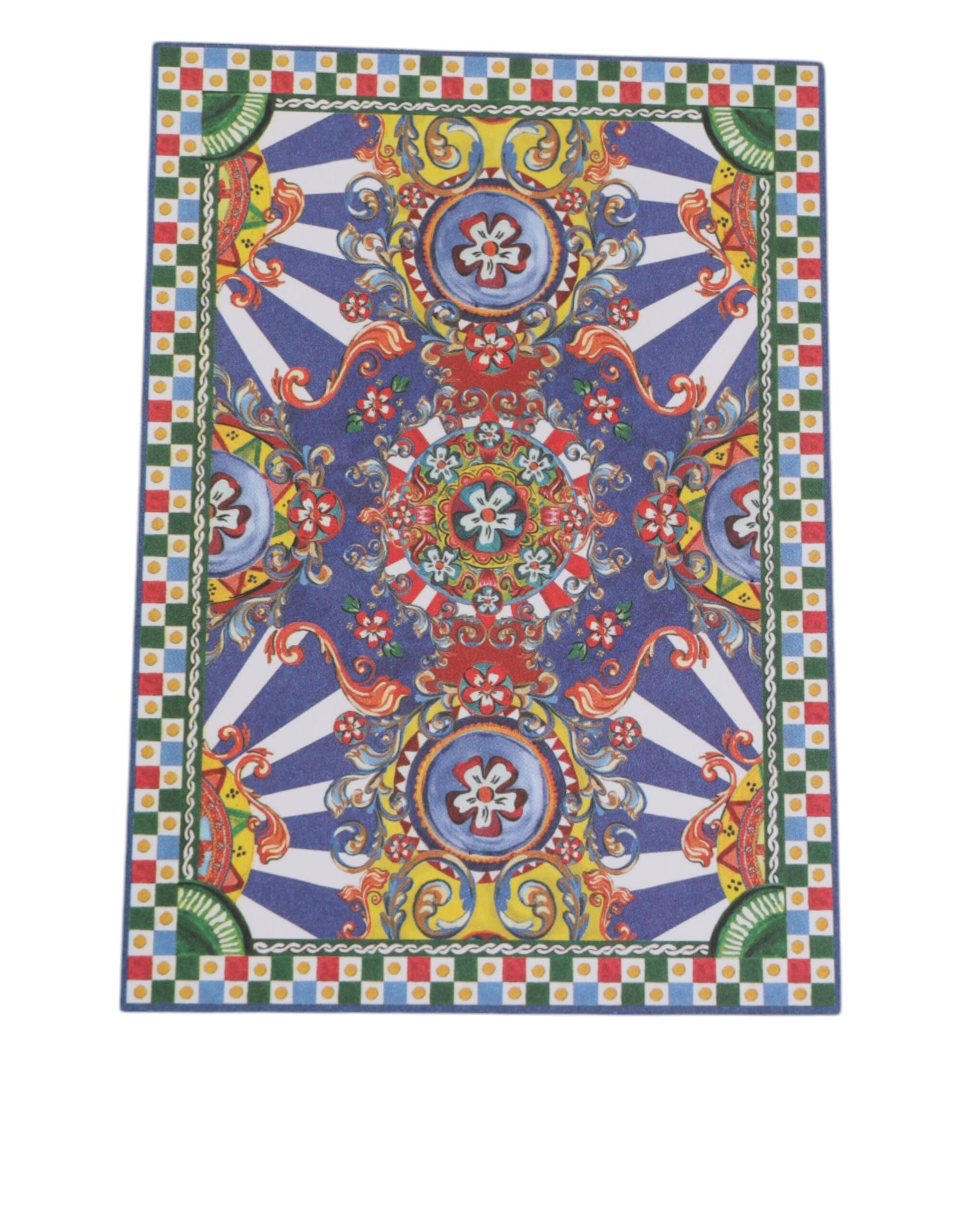 Dolce & Gabbana Multicolor Carretto Siciliano Envelope Post Card Holder - ClickThatClicks 