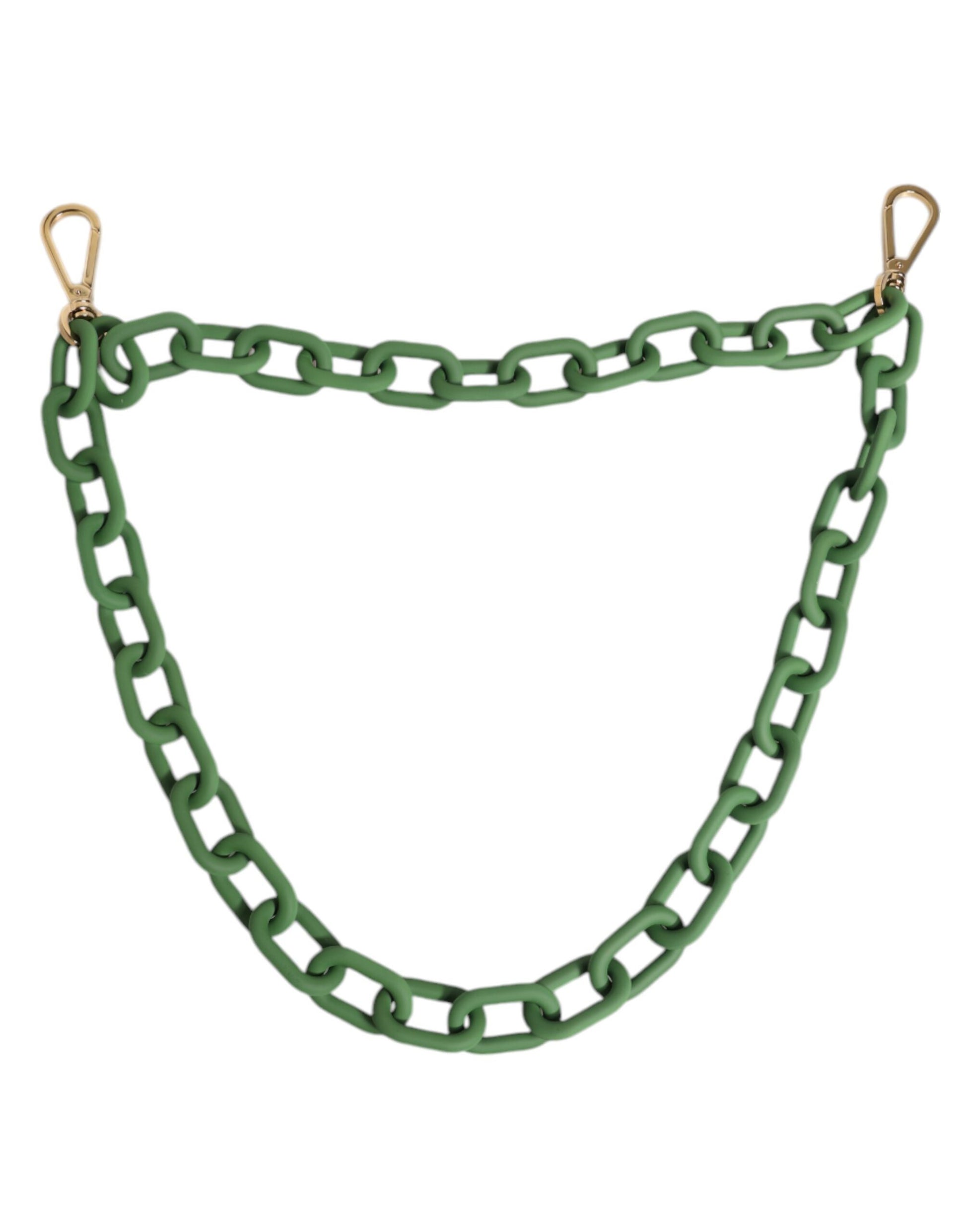 Dolce & Gabbana Green Plexy Acrylic Chunky Gold Hardware Wallet Chain - ClickThatClicks 