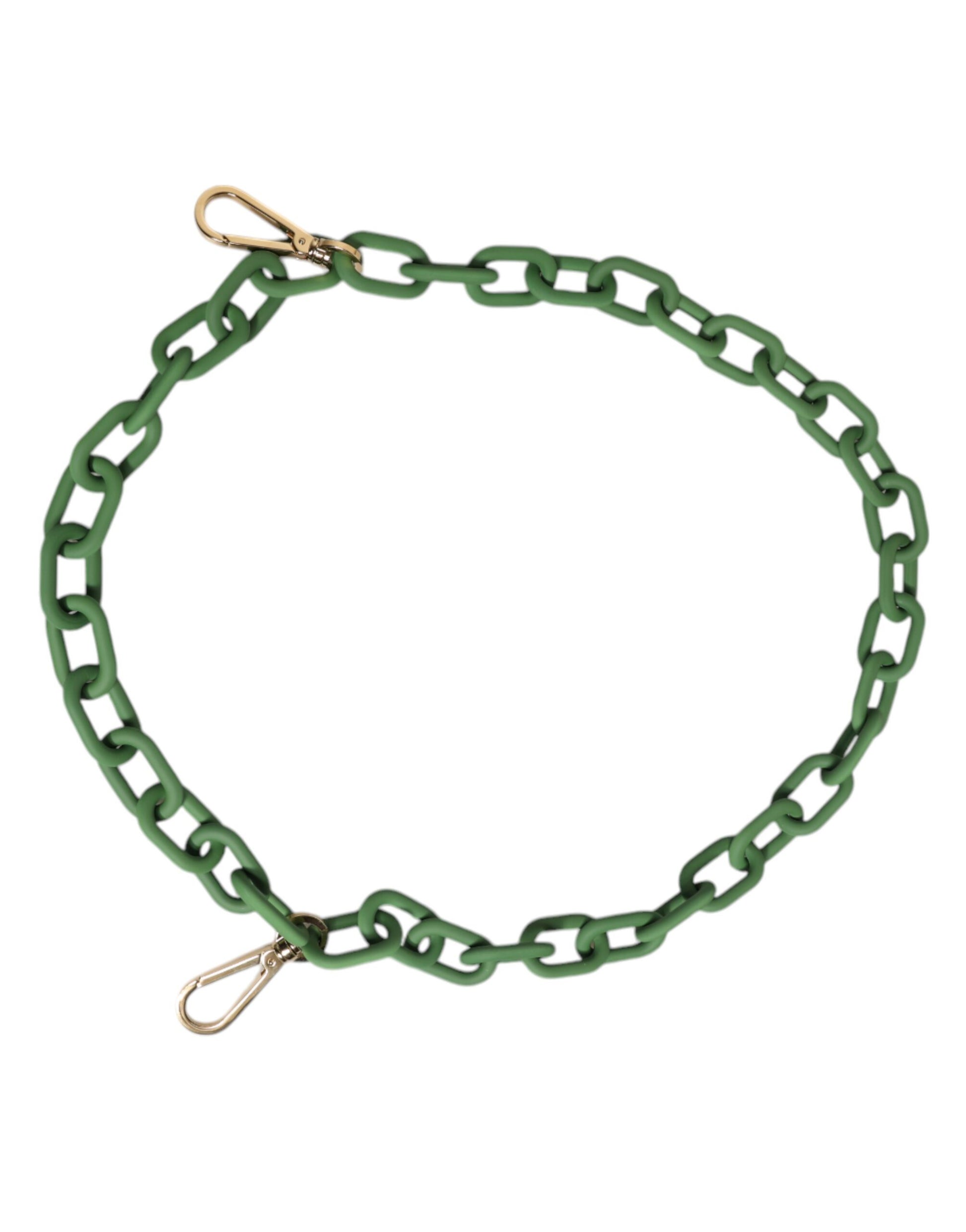 Dolce & Gabbana Green Plexy Acrylic Chunky Gold Hardware Wallet Chain - ClickThatClicks 