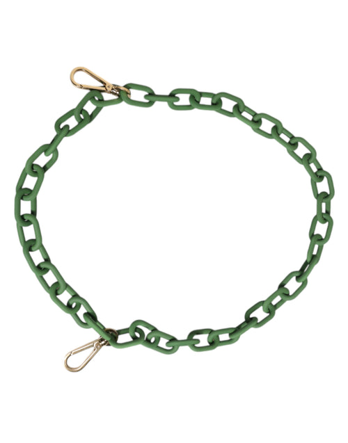 Dolce & Gabbana Green Plexy Acrylic Chunky Gold Hardware Wallet Chain - ClickThatClicks 