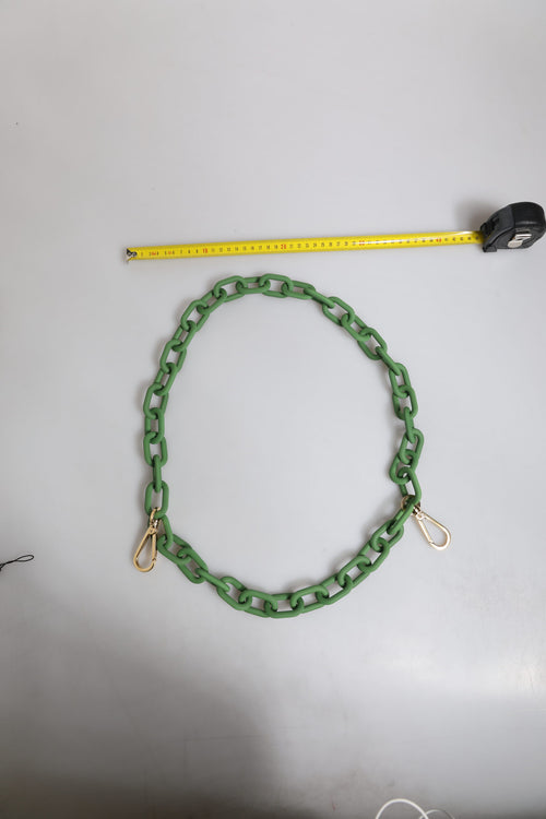 Dolce & Gabbana Green Plexy Acrylic Chunky Gold Hardware Wallet Chain - ClickThatClicks 