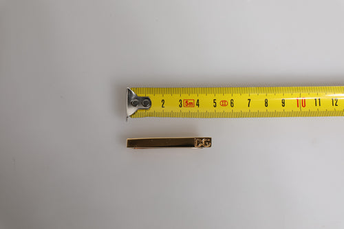 Dolce & Gabbana Gold Tone Brass Logo Branded Tie Clip Bar - ClickThatClicks 