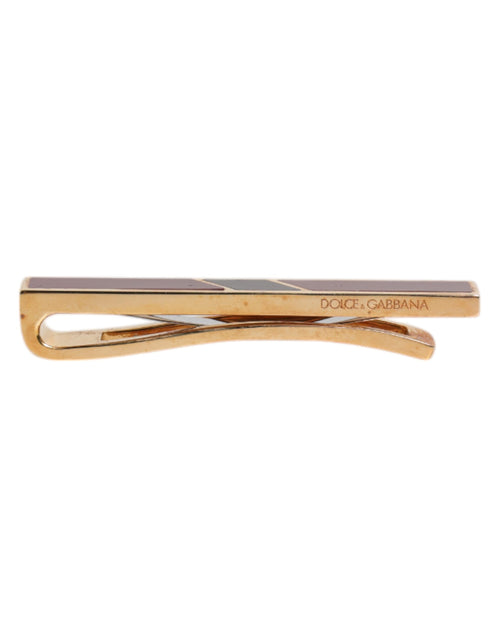 Dolce & Gabbana Multicolor Gold Tone Brass Tie Clip Bar - ClickThatClicks 