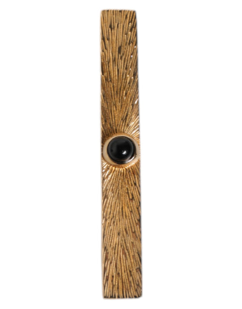 Dolce & Gabbana Black Sapphire Gold Tone Brass Tie Clip Bar - ClickThatClicks 