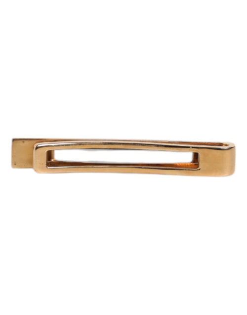 Dolce & Gabbana Black Sapphire Gold Tone Brass Tie Clip Bar - ClickThatClicks 