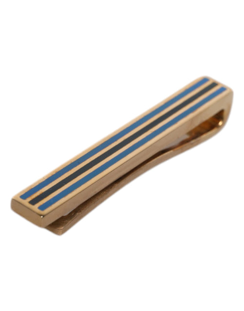 Dolce & Gabbana Gold Tone Brass Logo Branded Tie Clip Bar - ClickThatClicks 