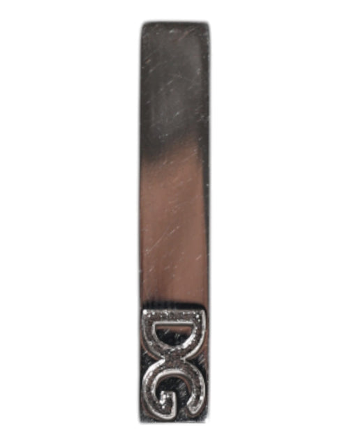 Dolce & Gabbana Silver Tone Brass Logo Branded Tie Clip Bar - ClickThatClicks 