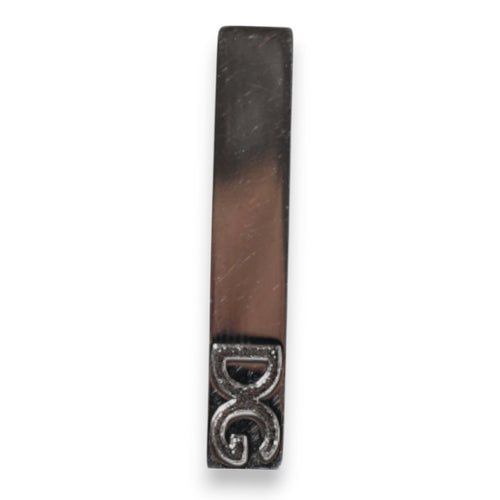 Dolce & Gabbana Silver Tone Brass Logo Branded Tie Clip Bar - ClickThatClicks 