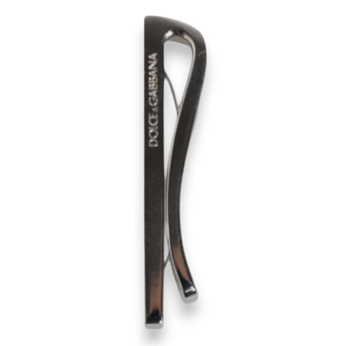 Dolce & Gabbana Silver Tone Brass Logo Branded Tie Clip Bar - ClickThatClicks 