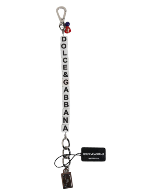 Dolce & Gabbana Silver Brass Chain Dice Logo Embellished Charm Bracelet - ClickThatClicks 