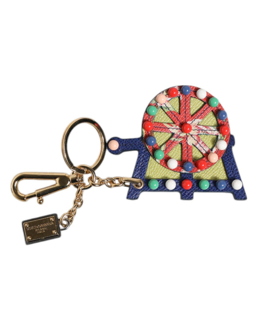 Dolce & Gabbana Multicolor Gold Tone Carretto Keychain Keyring - ClickThatClicks 