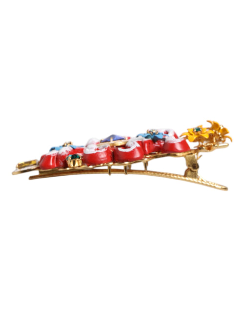 Dolce & Gabbana Multicolor Spring CARRETTO Gold Brass Crystal Hair Clip - ClickThatClicks 