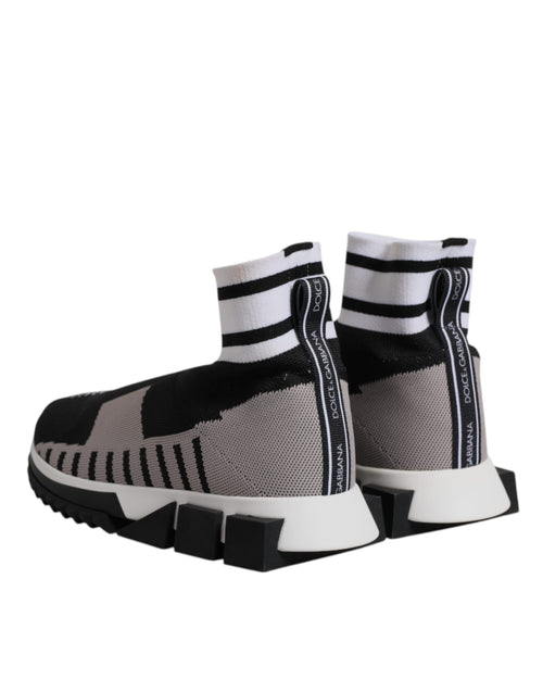 Dolce & Gabbana Black Gray Sorrento Socks Women Sneakers Shoes - ClickThatClicks 