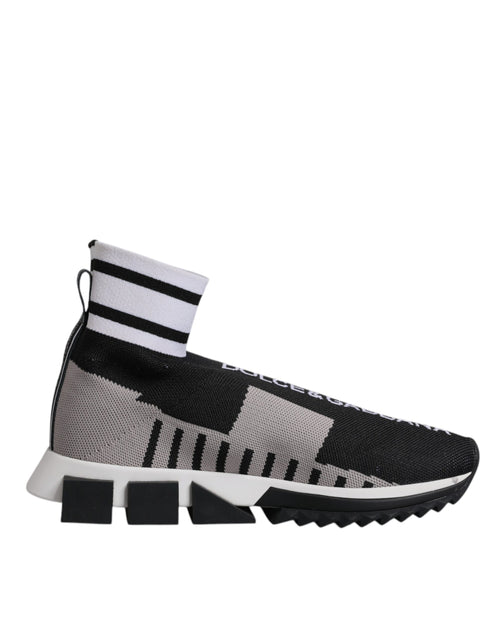 Dolce & Gabbana Black Gray Sorrento Socks Women Sneakers Shoes - ClickThatClicks 