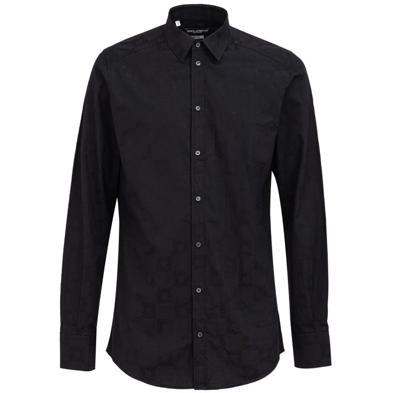 Dolce & Gabbana Black Cotton Dress Shirt