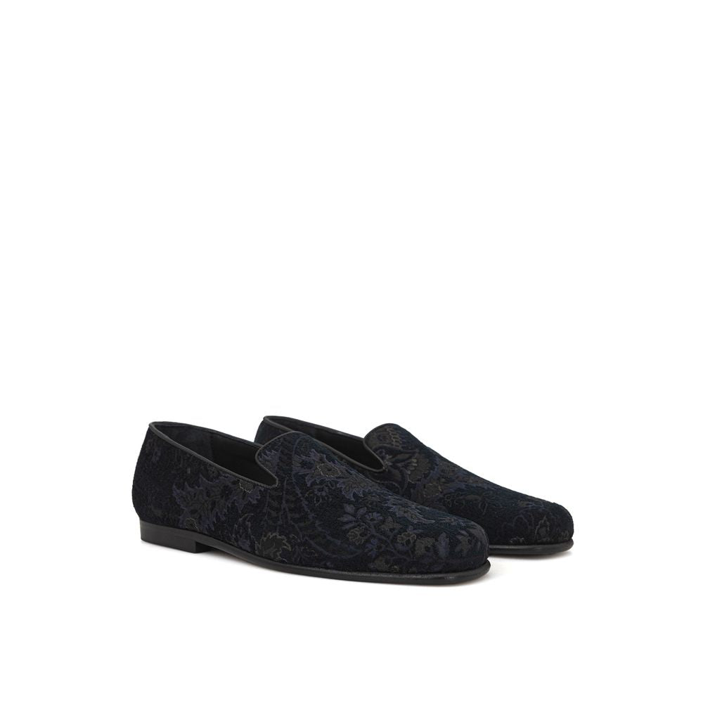 Etro Blue Leather Slip-On Loafers - ClickThatClicks 