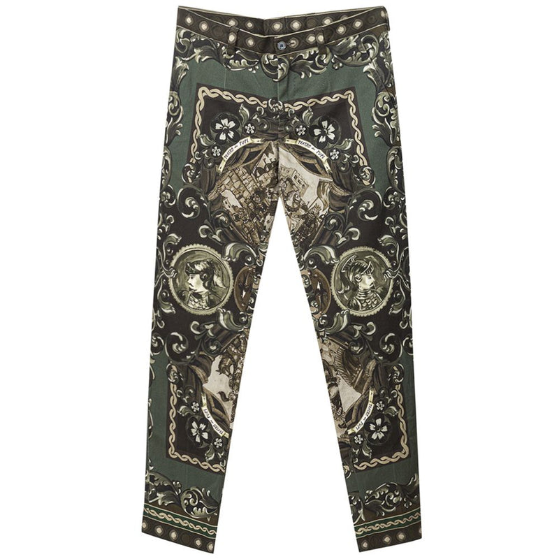 Dolce & Gabbana Green Cotton Casual Pants