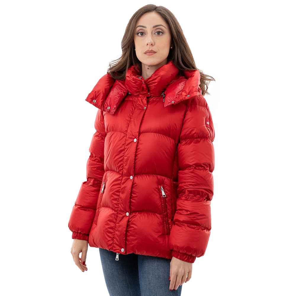Add Red Polyamide Full-Length Jacket - ClickThatClicks 