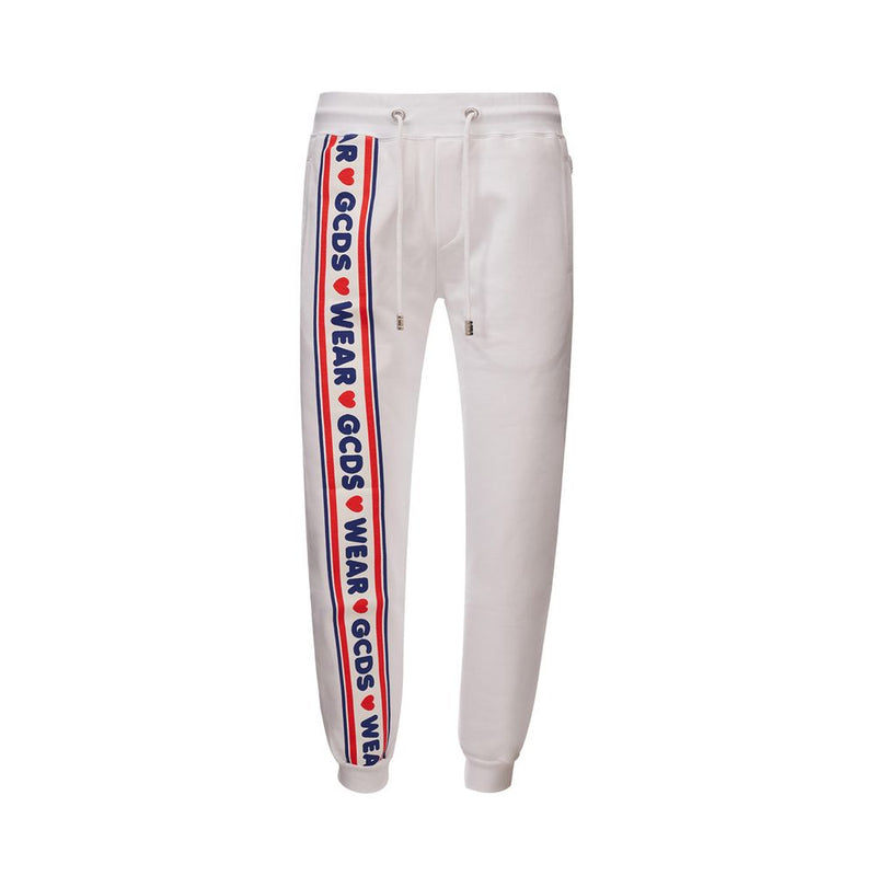 GCDS White Cotton Athletic Pants