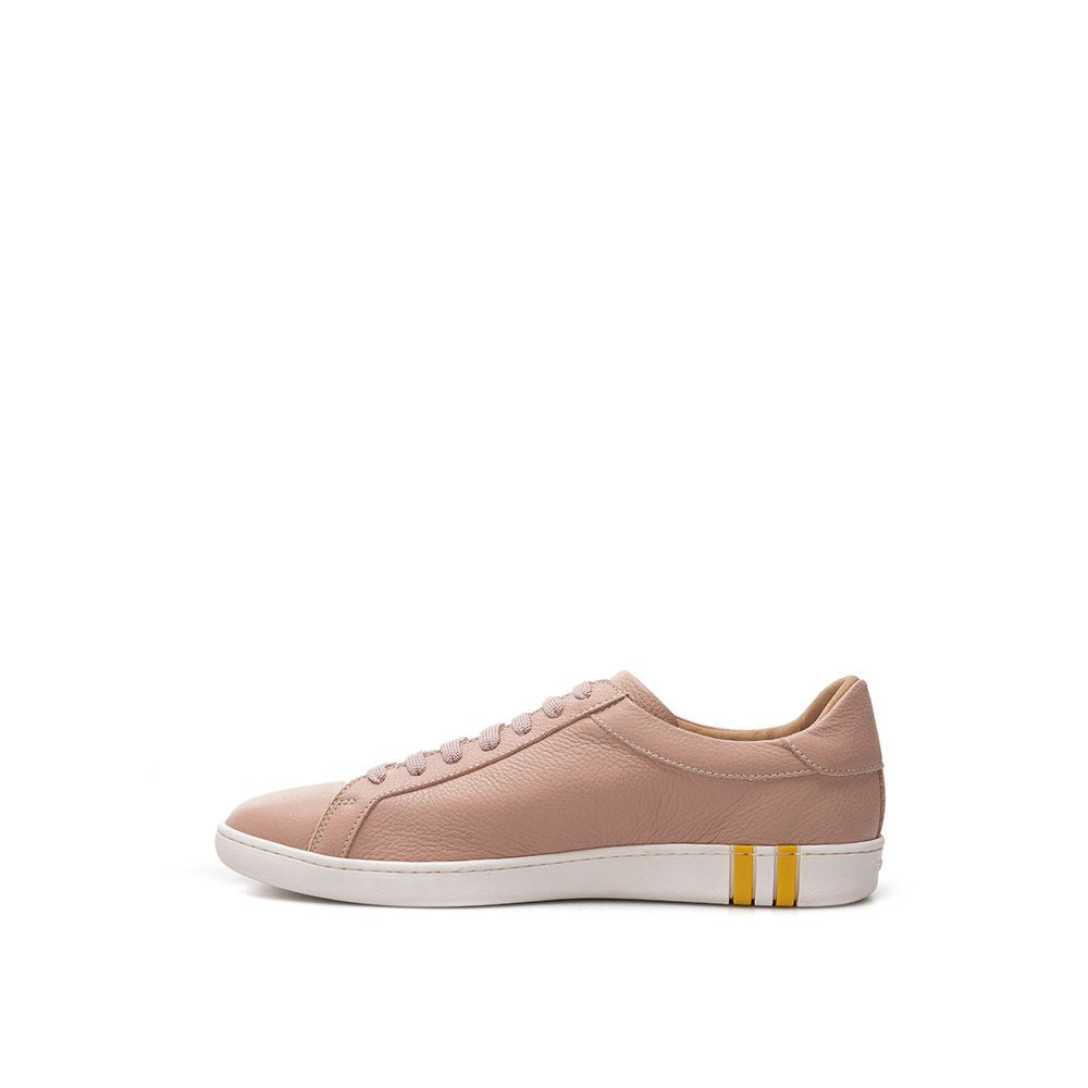 Bally Pink Fabric And Leather Low Top Sneakers - ClickThatClicks 