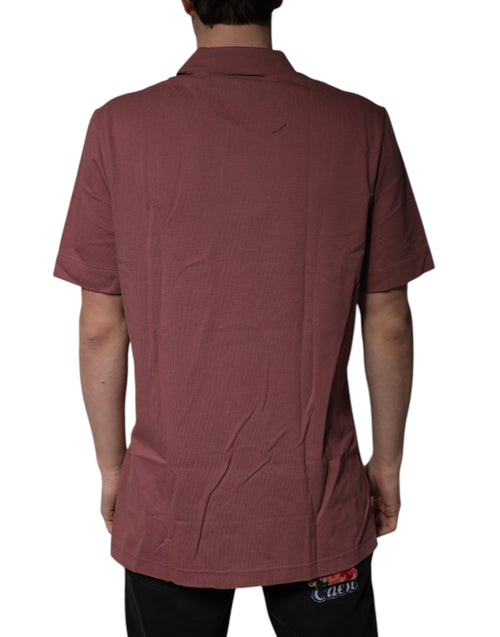 Dolce & Gabbana Dark Pink Button Down Casual Polo Men Shirt - ClickThatClicks 