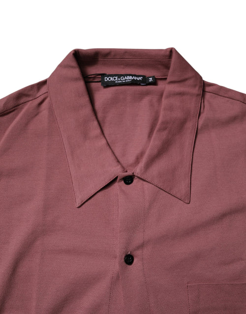 Dolce & Gabbana Dark Pink Button Down Casual Polo Men Shirt - ClickThatClicks 