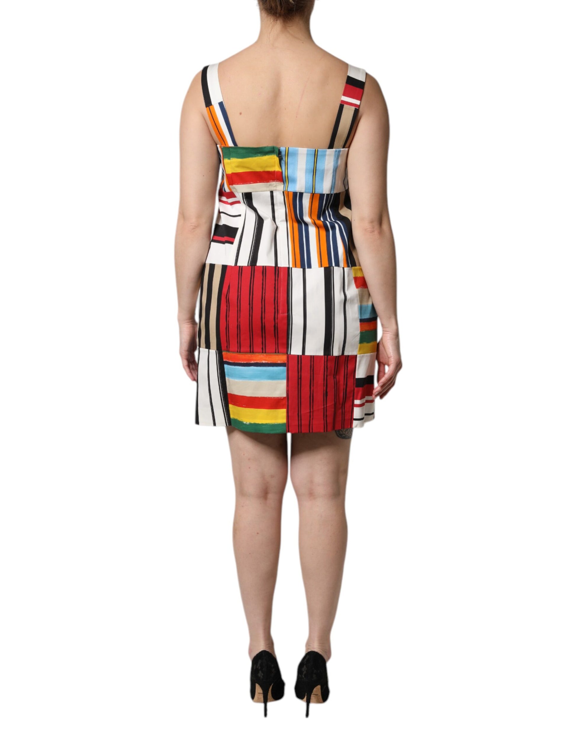 Dolce & Gabbana Multicolor Cotton Stripe Sleeveless Dress - ClickThatClicks 
