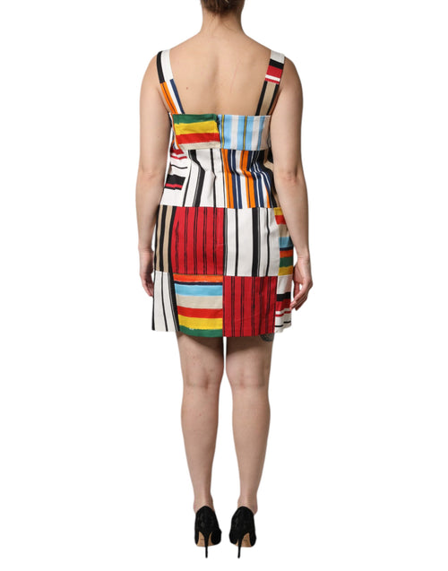 Dolce & Gabbana Multicolor Cotton Stripe Sleeveless Dress - ClickThatClicks 
