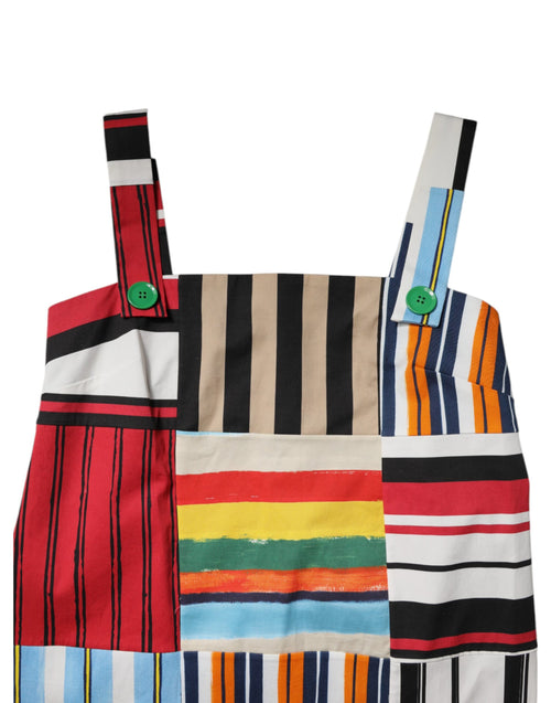 Dolce & Gabbana Multicolor Cotton Stripe Sleeveless Dress - ClickThatClicks 