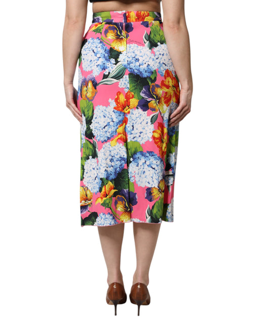 Dolce & Gabbana Multicolor Floral High Waist Midi Skirt - ClickThatClicks 