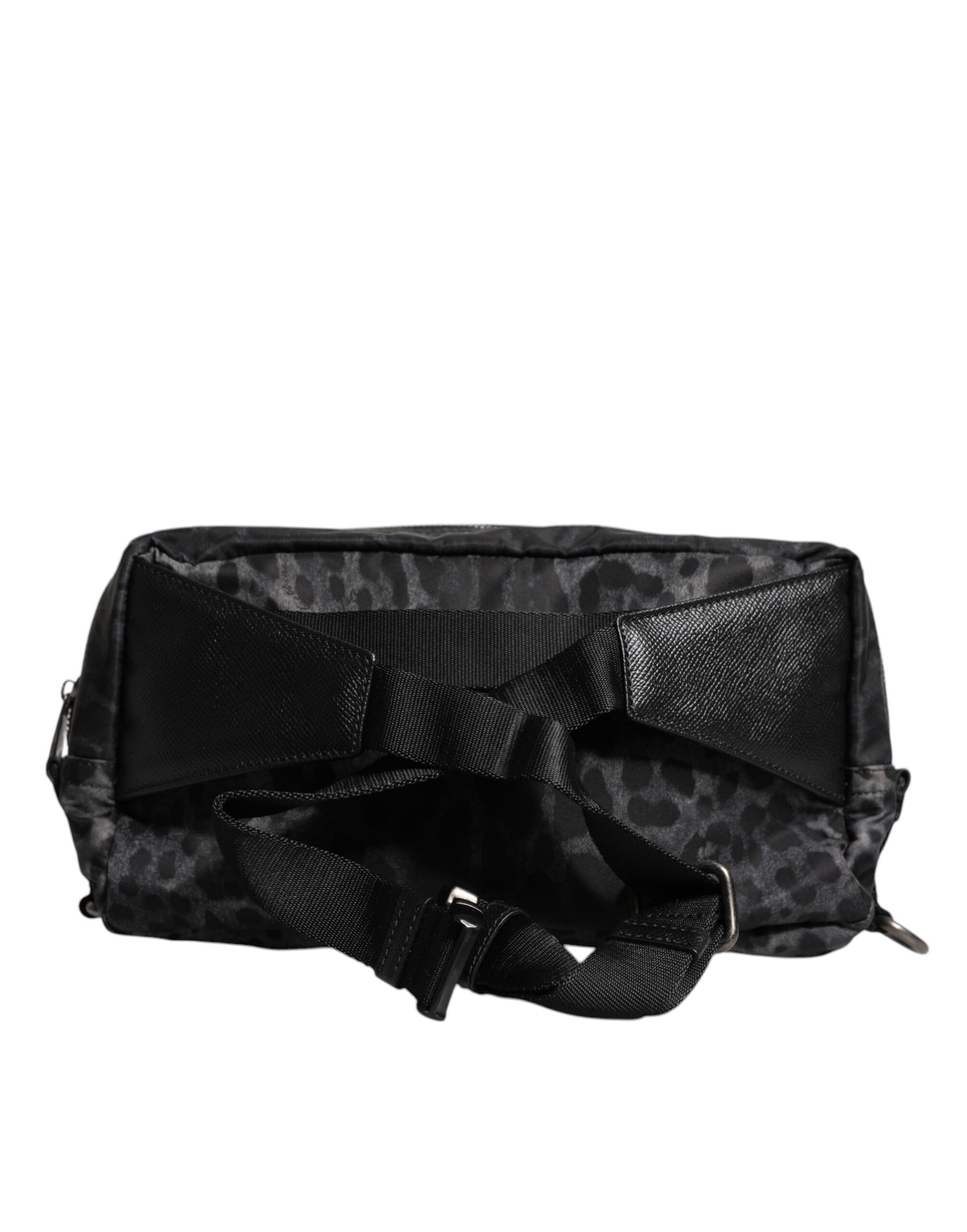 Dolce & Gabbana Black Gray Leopard DG Logo Belt Waist Fanny Pack Bag - ClickThatClicks 