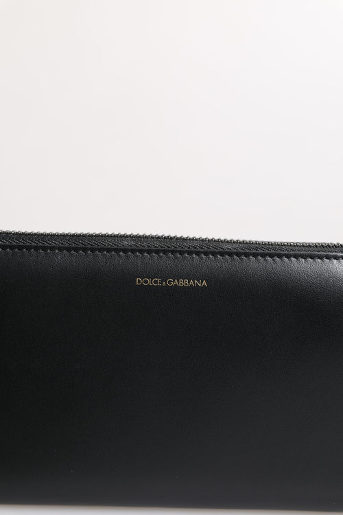 Dolce & Gabbana Black Blue Exotic Leather Embossed Continental Wallet - ClickThatClicks 