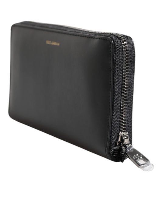 Dolce & Gabbana Black Blue Exotic Leather Embossed Continental Wallet - ClickThatClicks 