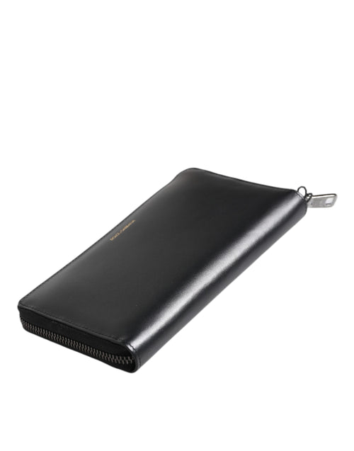 Dolce & Gabbana Black Blue Exotic Leather Embossed Continental Wallet - ClickThatClicks 