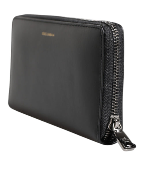 Dolce & Gabbana Black Blue Exotic Leather Embossed Continental Wallet - ClickThatClicks 