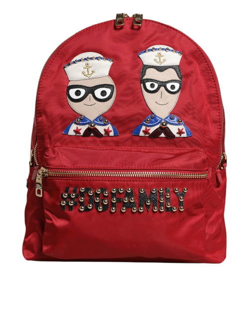 Dolce & Gabbana Red #DGFAMILY VULCANO Embellishment Backpack Bag - ClickThatClicks 