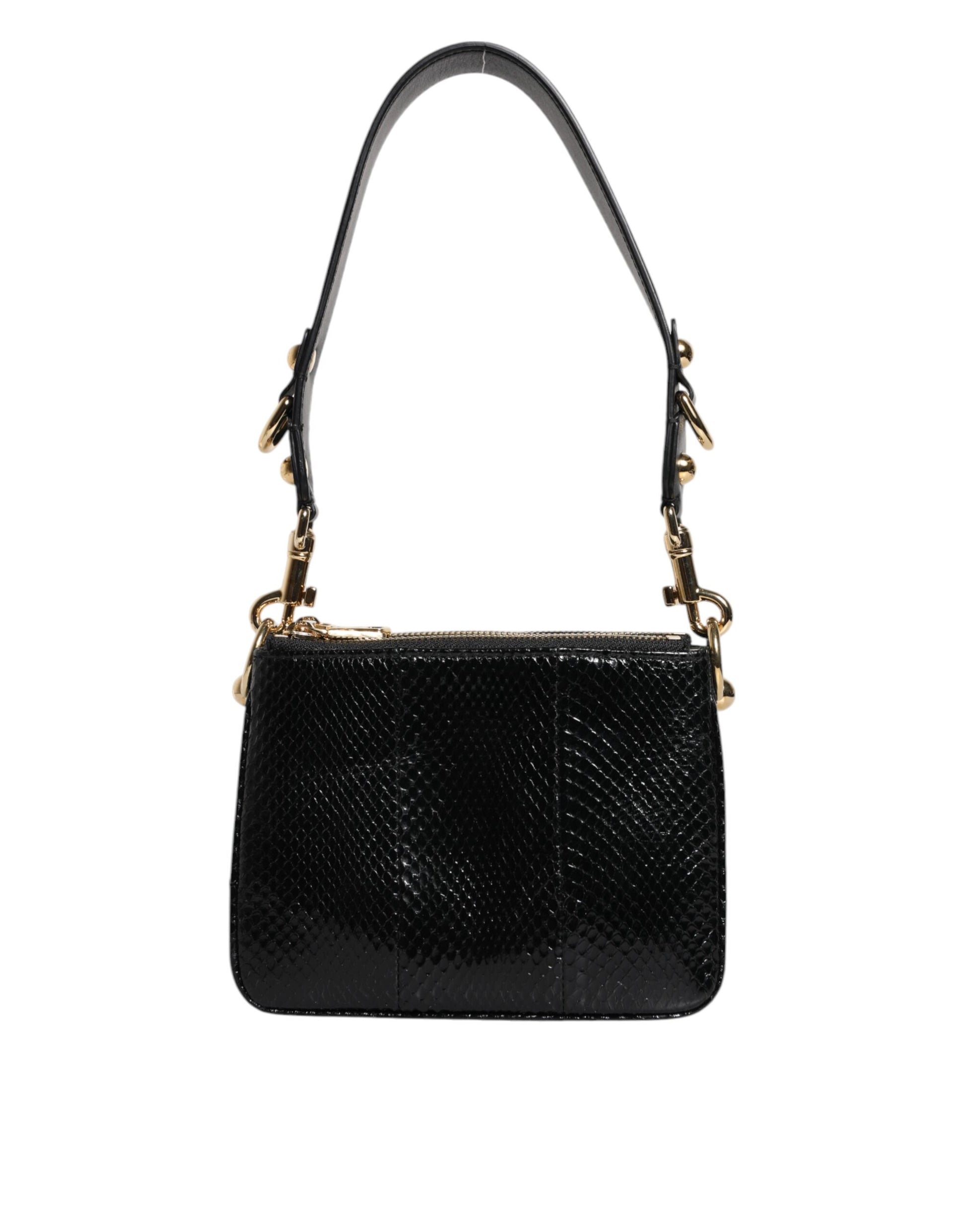 Dolce & Gabbana Black Exotic Leather Shoulder Sling Clutch Bag - ClickThatClicks 
